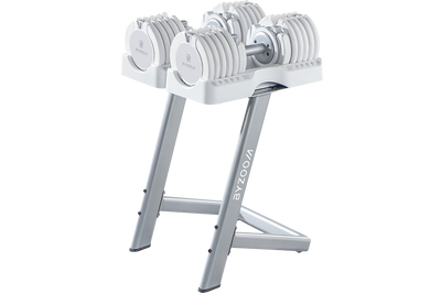 adjustable dumbells with stand